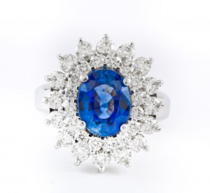 Blue Sapphire Diamond Ring