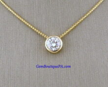 #Diamond Necklace #diamond pendant in bezel