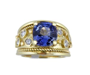 Gold Blue Sapphire Ring