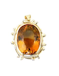 Citrine Diamond Pendant