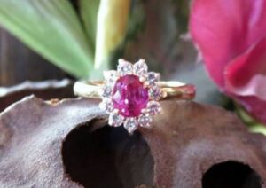 Pink sapphire Diamond ring