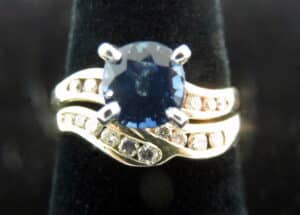 Blue Sapphire with Diamond Ring