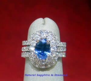 Natural sapphire & Diamond Set